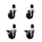 Service Caster 3.5'' Soft Rubber Wheel Swivel 1-7/8'' Expanding Stem Caster Set 2 Brakes, 4PK SCC-EX20S3514-SRS-2-PLB-2-178 - alternate 1